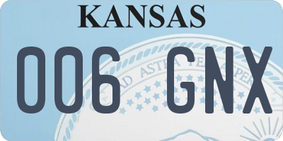 KS license plate 006GNX