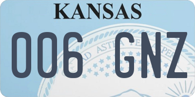 KS license plate 006GNZ
