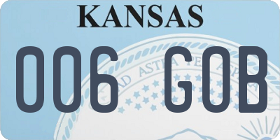 KS license plate 006GOB