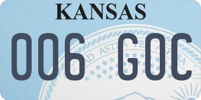 KS license plate 006GOC