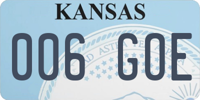 KS license plate 006GOE