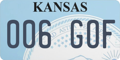 KS license plate 006GOF