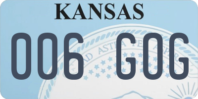 KS license plate 006GOG
