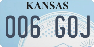 KS license plate 006GOJ
