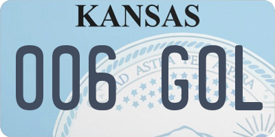 KS license plate 006GOL