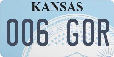 KS license plate 006GOR