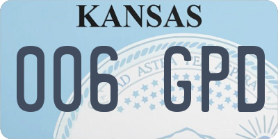 KS license plate 006GPD