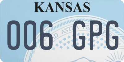 KS license plate 006GPG