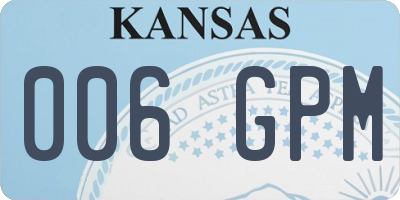 KS license plate 006GPM