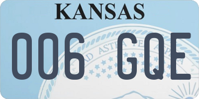 KS license plate 006GQE