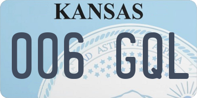 KS license plate 006GQL