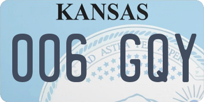 KS license plate 006GQY