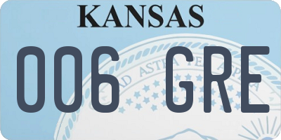 KS license plate 006GRE