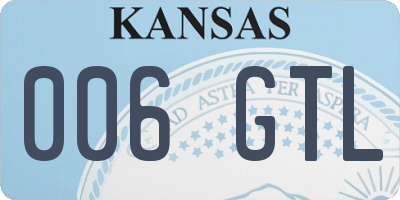 KS license plate 006GTL