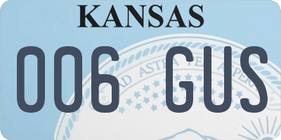 KS license plate 006GUS