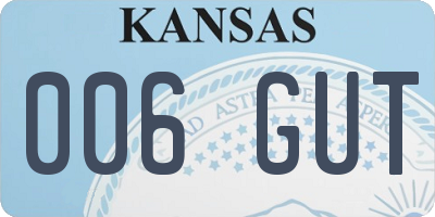 KS license plate 006GUT