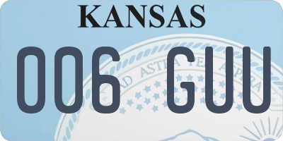 KS license plate 006GUU