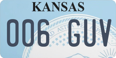 KS license plate 006GUV