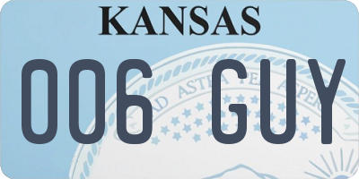KS license plate 006GUY