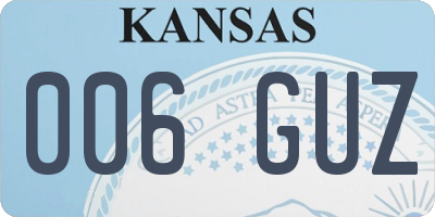 KS license plate 006GUZ