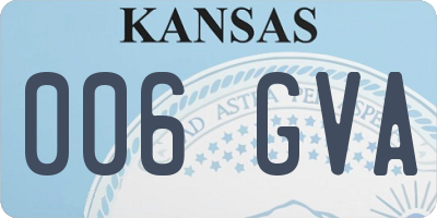 KS license plate 006GVA