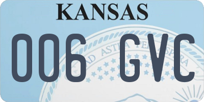 KS license plate 006GVC
