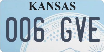 KS license plate 006GVE