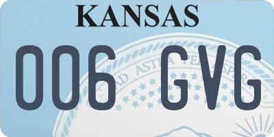 KS license plate 006GVG