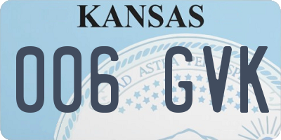 KS license plate 006GVK