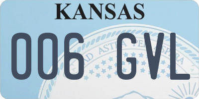 KS license plate 006GVL