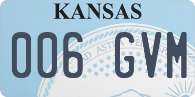 KS license plate 006GVM