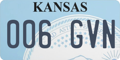 KS license plate 006GVN