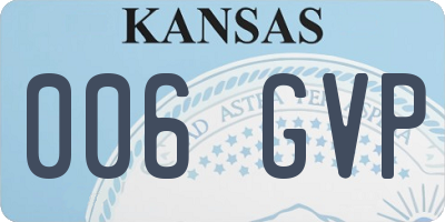 KS license plate 006GVP