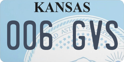 KS license plate 006GVS