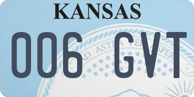 KS license plate 006GVT