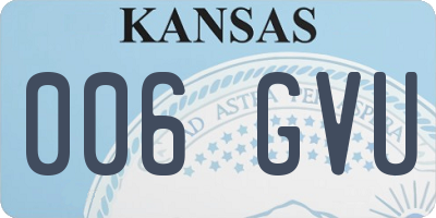 KS license plate 006GVU