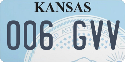 KS license plate 006GVV