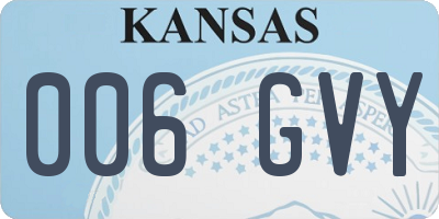 KS license plate 006GVY