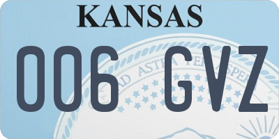 KS license plate 006GVZ