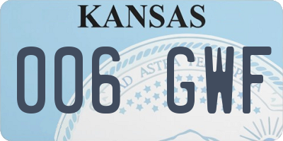 KS license plate 006GWF