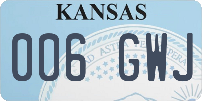 KS license plate 006GWJ