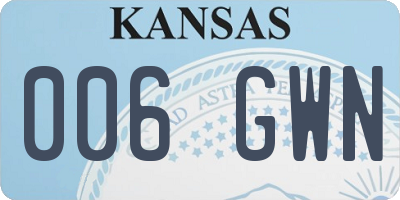 KS license plate 006GWN