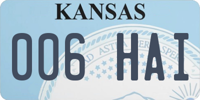 KS license plate 006HAI