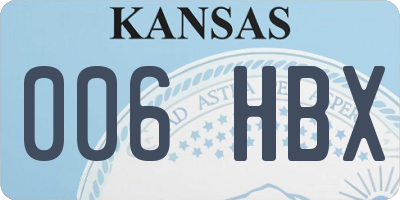 KS license plate 006HBX
