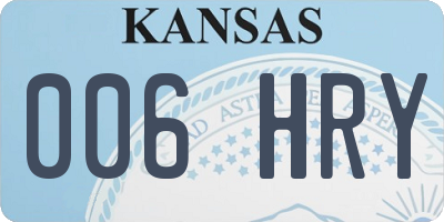 KS license plate 006HRY