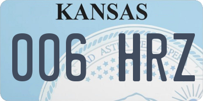 KS license plate 006HRZ