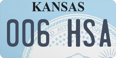 KS license plate 006HSA
