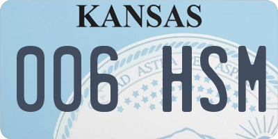 KS license plate 006HSM