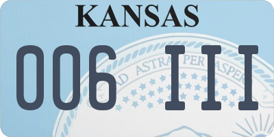 KS license plate 006III