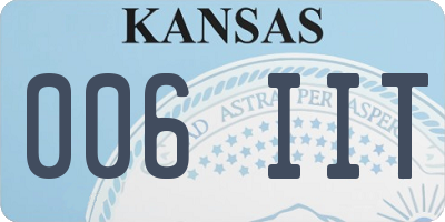 KS license plate 006IIT